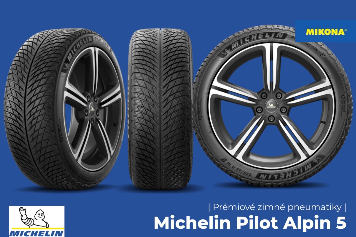 Detail zimného dezénu pneumatiky Michelin Pilot Alpin 5 so smerovým vzorom a lamelami pre maximálny záber na snehu.